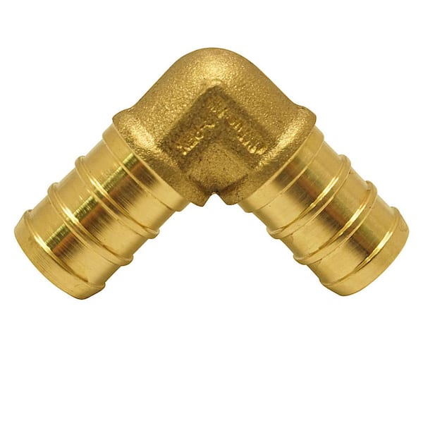 1/2 in. Brass PEX-B Barb 90 Elbow (10-Pack)