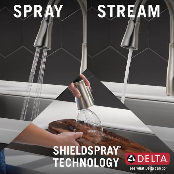 Owendale Single-Handle Pull-Down Sprayer Kitchen Faucet with ShieldSpray Technology in SpotShield Stainless