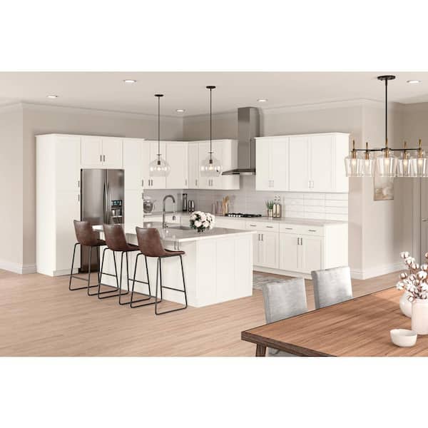 Westfield Feather White Shaker Stock Blind Corner Base Kitchen Cabinet (36 in. W x 23.75 in. D)