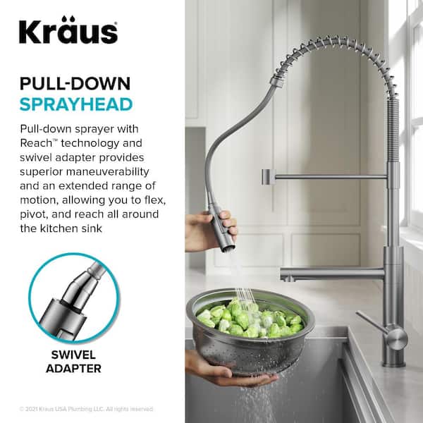 Artec Pro Pull-Down Single Handle Kitchen Faucet with Pot Filler in Spot Free Stainless Steel