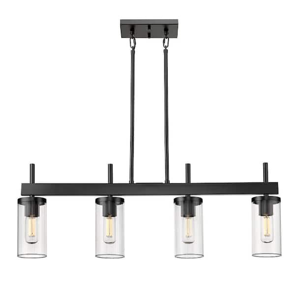 Winslett 4-Light Matte Black Linear Pendant