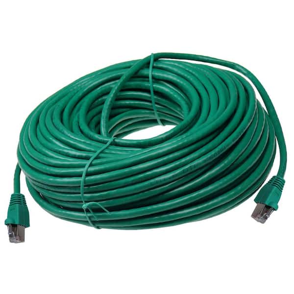 100 ft. Cat6a Snagless Shielded (STP) Network Patch Cable, Green