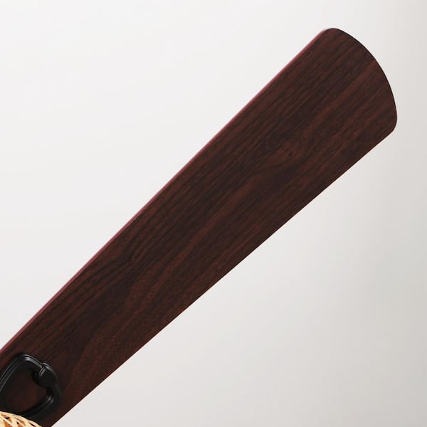 48 in. Farmhouse Bamboo Flush Mount Matte Black Ceiling Fan with Remote Control and Light Kit