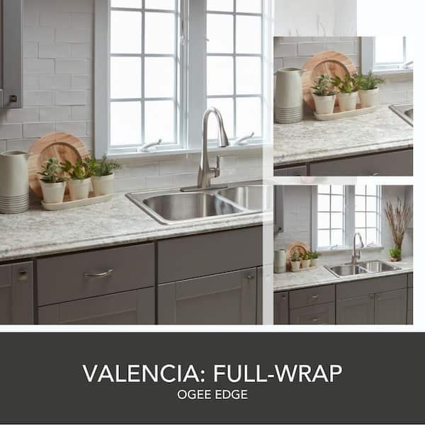 Wilsonart 8 ft. Left Miter Laminate Countertop Kit Included in Spring Carnival Granite with Full Wrap Ogee Edge