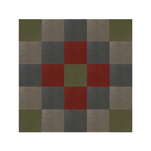 DIP Residential/Commercial Manzanilla Green 19.7 in. x 19.7 Loose Lay Carpet Tile (4 Tiles/Case) 10.7 sq. ft.