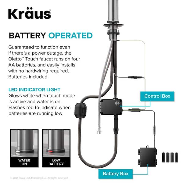 Oletto Single Handle Touch Pull Down Sprayer Kitchen Faucet in Matte Black