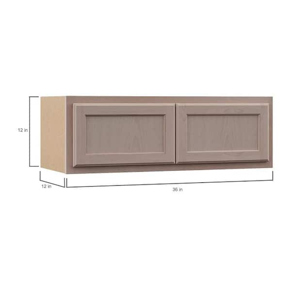 36 in. W x 12 in. D x 12 in. H Assembled Wall Kitchen Cabinet in Unfinished with Recessed Panel