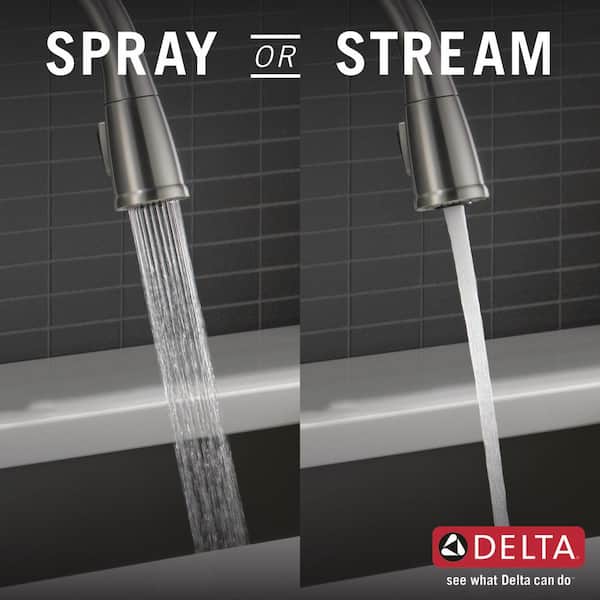 Classic Single Handle Pull Down Sprayer Kitchen Faucet in Stainless Steel