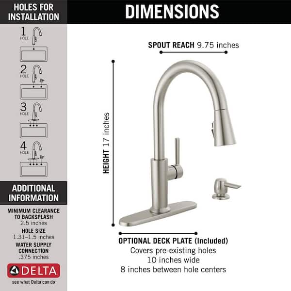 Emery Single-Handle Pull-Down Sprayer Kitchen Faucet with ShieldSpray and Soap Dispenser in SpotShield Stainless Steel