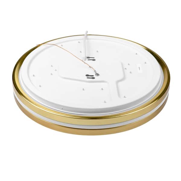 Ashburrow 15 in. Light Gold Adjustable CCT Integrated LED Flush Mount with Night Light