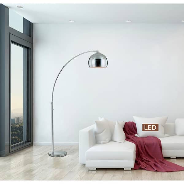 Alrigo Chrome Metal 80 in. LED Dimming Arched Floor Lamp