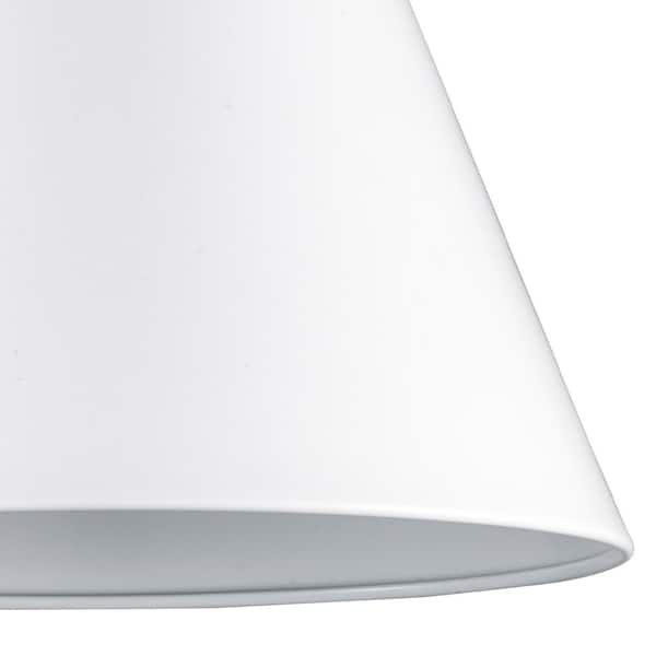 Finley 8 in. 1-Light White and Chrome Semi-Flush Mount Ceiling Light Fixture with Metal Shade