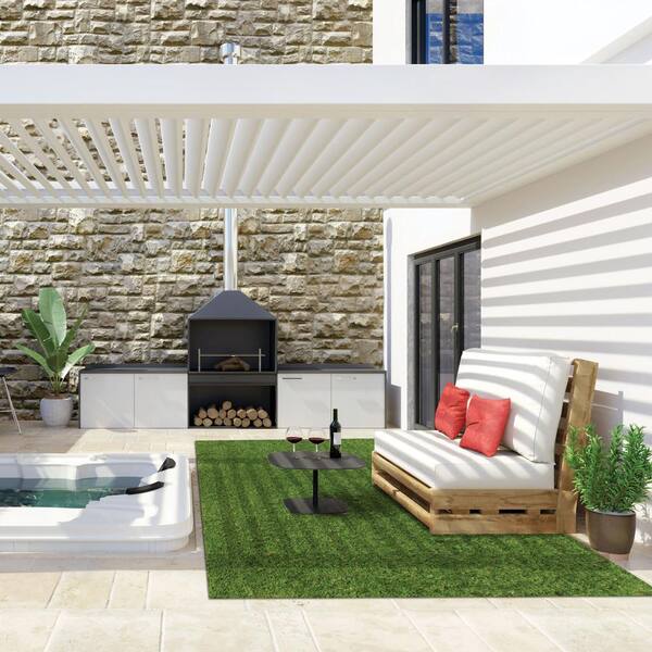 Pine Valley 3.74 ft. x 8.66 ft. Green Artificial Grass