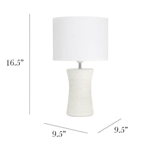 16 .5 in. Off White Ceramic Hourglass Table Lamp