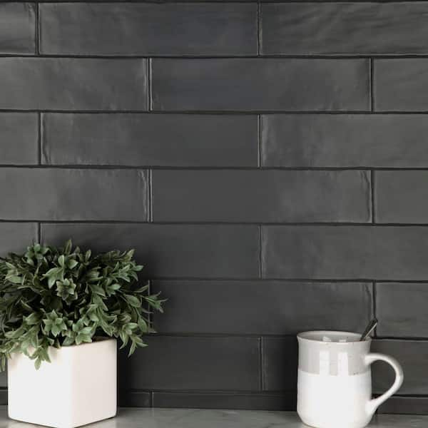 Chester Matte Nero 3 in. x 12 in. Ceramic Wall Tile (5.72 sq. ft./Case)