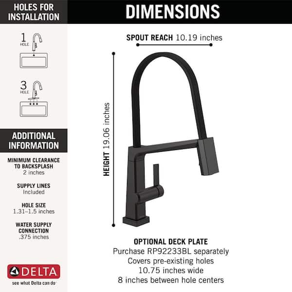 Pivotal Single-Handle Pull-Down Sprayer Kitchen Faucet with Touch2O Technology in Matte Black