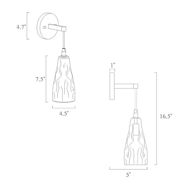 Transitional Bathroom Bell Wall Sconce 1-Light Plating Brass Bedroom Wall Light with Crystal Shade