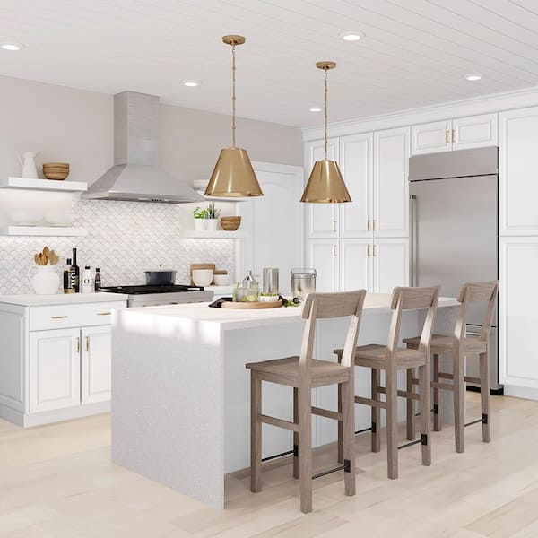 Hampton 9 in. W x 24 in. D x 34.5 in. H Assembled Base Kitchen Cabinet in Satin White