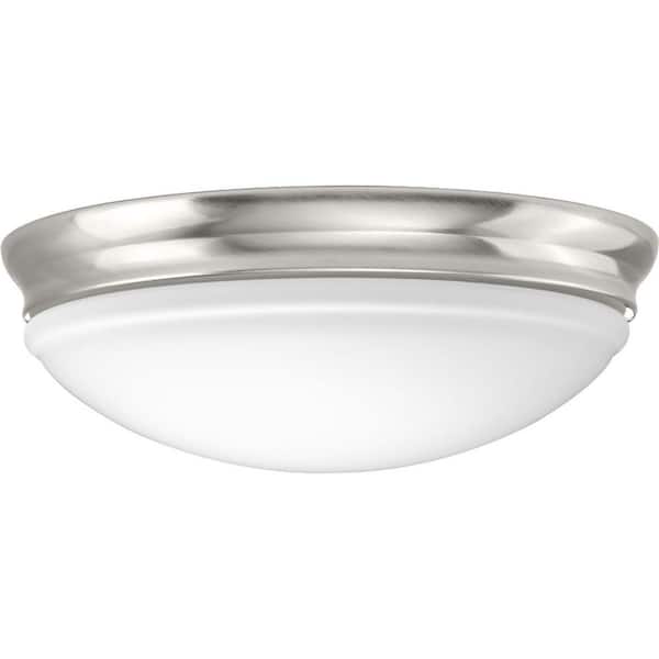 LED Flush Mount Collection 25-Watt Brushed Nickel Integrated LED Flush Mount