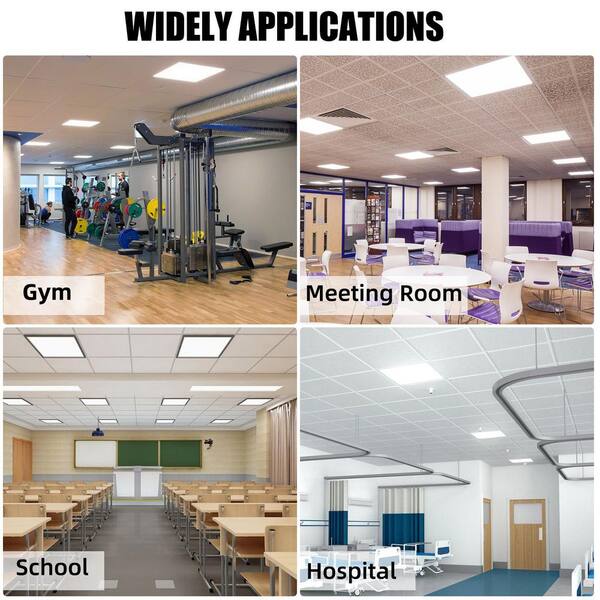 2 ft. x 2 ft. Integrated LED Panel Light, Commercial Lighting 5800 Lumens 5000K White (2-Pieces)