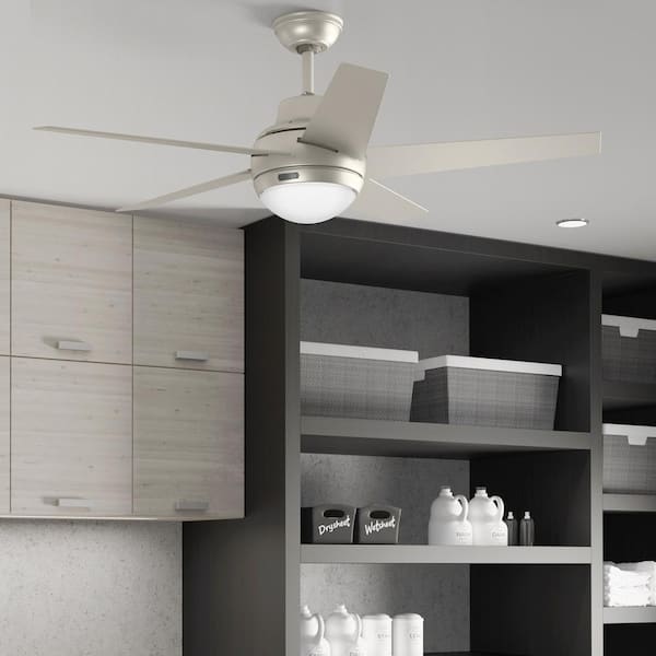 Indio 52 in. Indoor Matte Nickel Ceiling Fan with Light and Remote Control