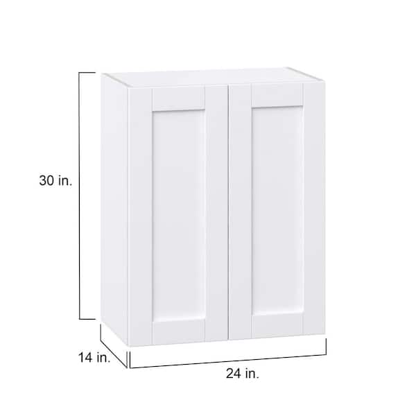 Mancos Glacier White Shaker Assembled Wall Kitchen Cabinet (24 in. W x 30 in. H x 14 in. D)