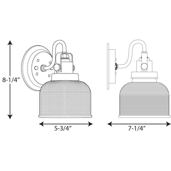 Archie Collection 1-Light Venetian Bronze Clear Double Prismatic Glass Coastal Bath Vanity Light