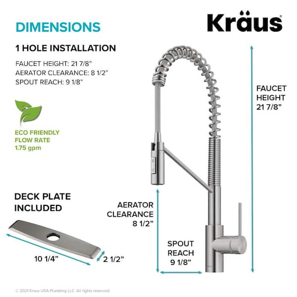 Oletto Single-Handle Pull-Down Sprayer Kitchen Faucet in all-Brite Spot-Free Stainless Steel