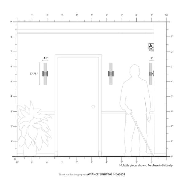 Aspen 2 Light Satin Brass ADA Bath Vanity