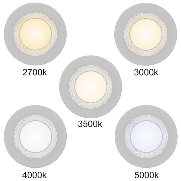 6 in. Adjustable CCT 30 Lighting Options Integrated Integrated LED Recessed Light Trim New Construction Remodel