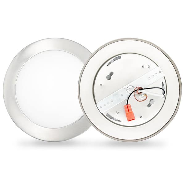 7.5 in. Brushed Nickel LED Disc Light (1-Pack)