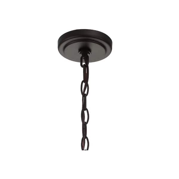 Anna 21 in. 4-Light Oil Rubbed Bronze Metal/Glass LED Pendant