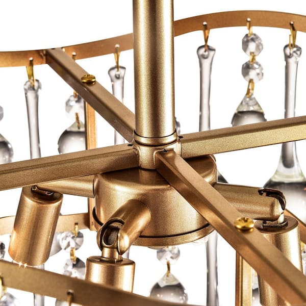 Cheyenne 4 -Light Gold Unique Tiered Chandelier with Crystal Accents