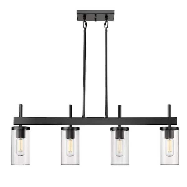 Winslett 4-Light Matte Black Linear Pendant