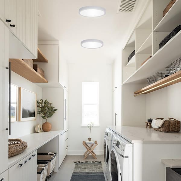 11.81 in. 28W White Round Integrated LED Modern Flush Mount,4000K Natural White