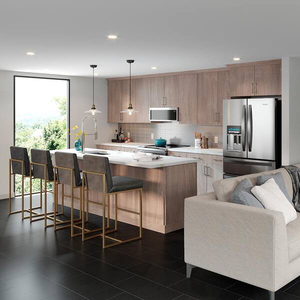 Designer Series Edgeley Assembled 36x24x24 in. Deep Wall Bridge Kitchen Cabinet in Driftwood