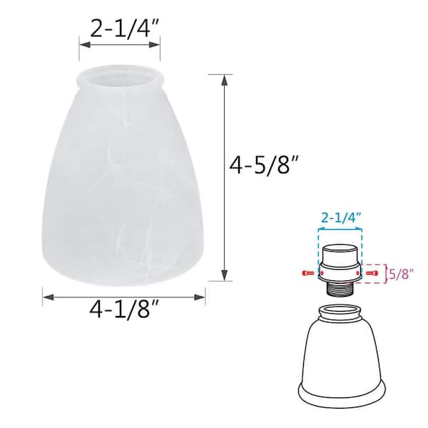 4-5/8 in. Alabaster Ceiling Fan Replacement Glass Shade (4-Pack)
