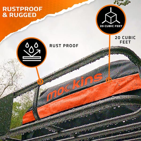 250 lbs. Roof Rack Basket with 20 CF Roof Bag - Roof Rack Cargo Basket Adjusts from 43-64 in. L x 39 in. W x 6 in. H