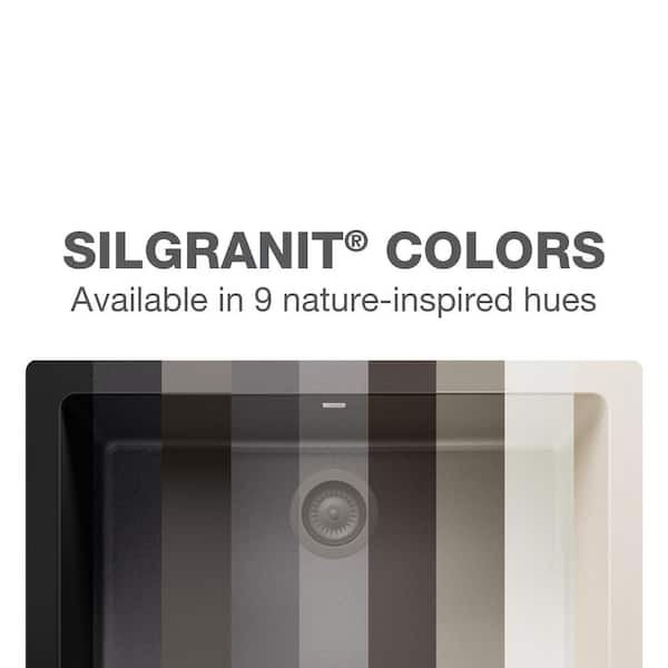 DIAMOND Silgranit Dual Mount Granite Composite 33.5 in. 1-Hole Single Bowl Kitchen Sink in Anthracite