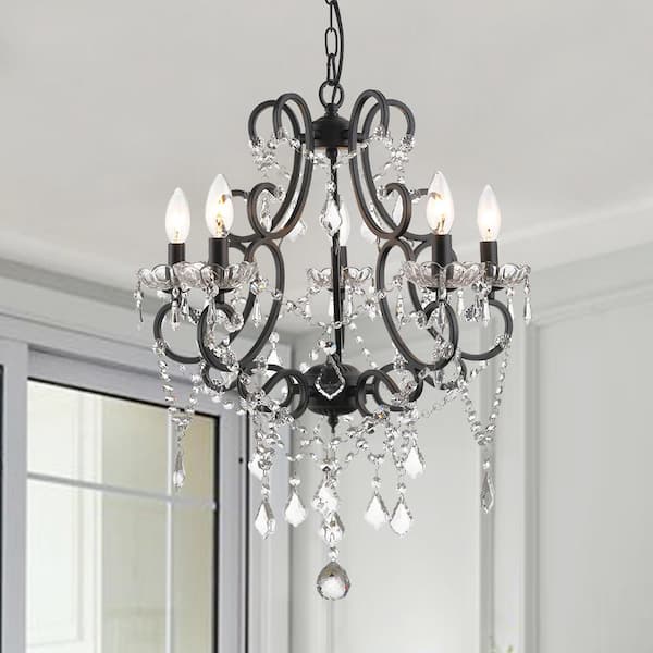 Atlanta 5 -Light Candle Style Classic/Traditional Chandelier with Crysta Accents