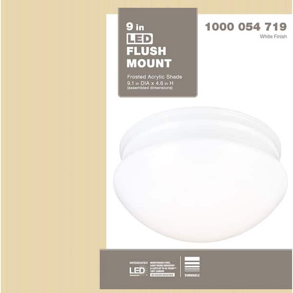 9 in. White LED Flush Mount