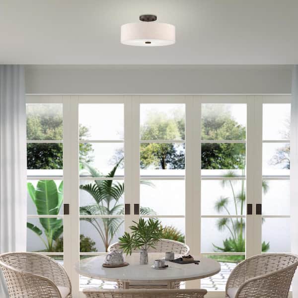 Somerhill 3 Light English Bronze Semi Flush Mount