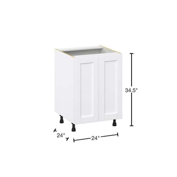 Mancos Glacier White Shaker Assembled Base Kitchen Cabinet with Full Height Door (24 in. W x 34.5 in. H x 24 in. D)