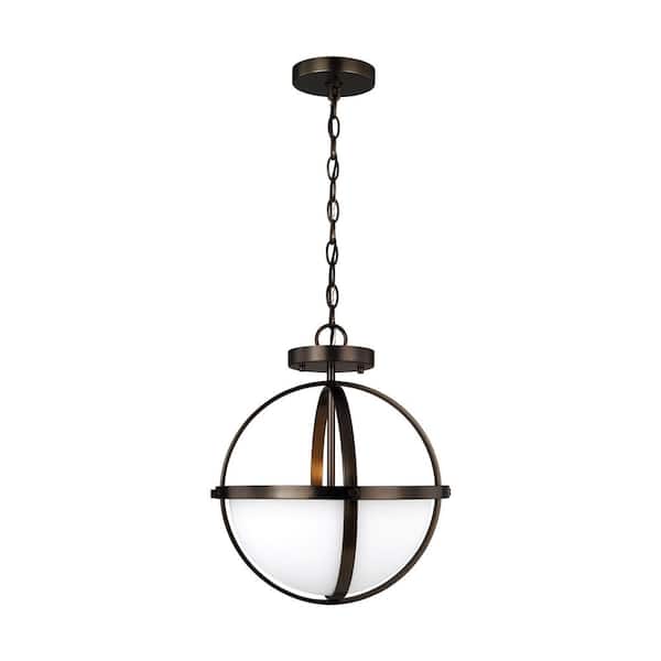 Alturas 2-Light Modern Brushed Oil Rubbed Bronze Semi-Flush Convertible Pendant