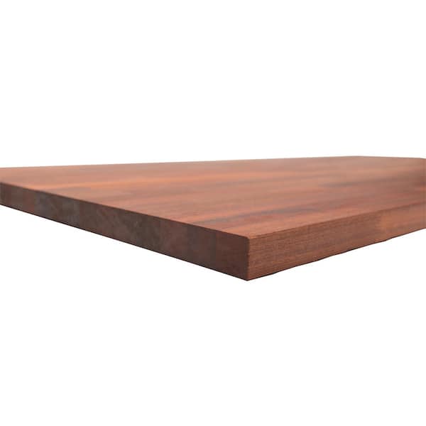4 ft. L x 25 in. D Unfinished Sapele Solid Wood Butcher Block Countertop With Eased Edge