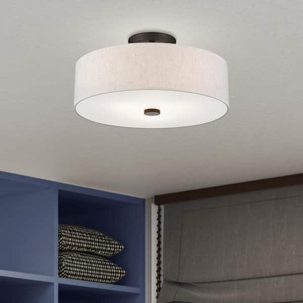 Somerhill 3 Light English Bronze Semi Flush Mount
