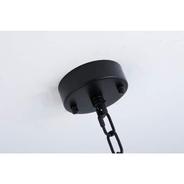 Annapolis 5-Light Black Unique/Statement Drum Chandelier with Crystal Accents