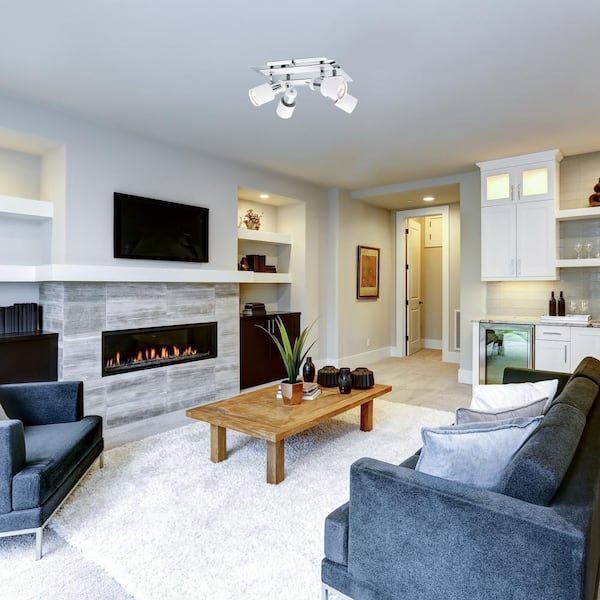 Davida 10.54 in. 4-Light Chrome Semi-Flush Mount