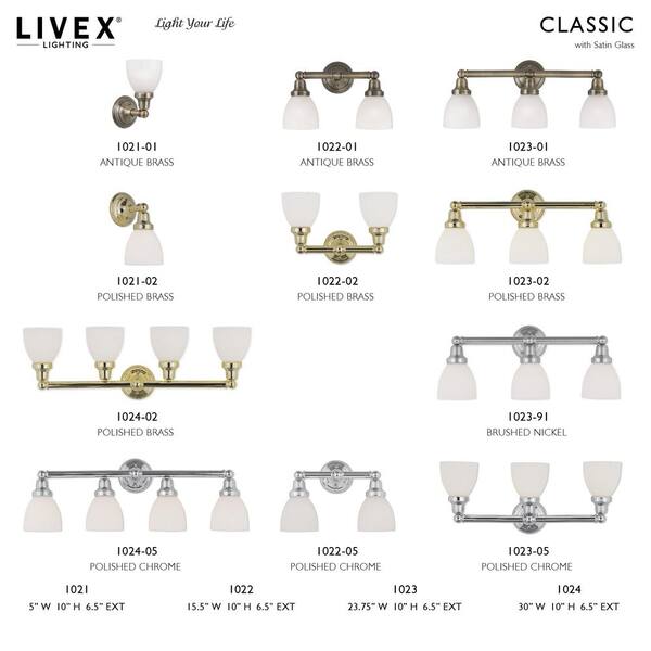 Classic 1 Light Polished Brass Bath Vanity Light