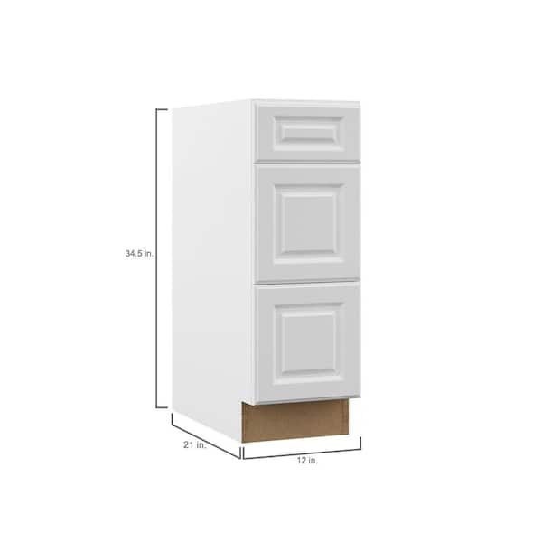 Designer Series Elgin Assembled 18x34.5x21 in. Bathroom Vanity Drawer Base Cabinet in White